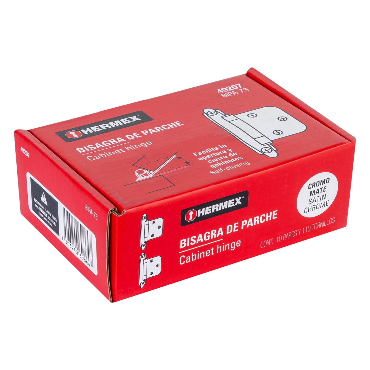 BISAGRA DE PARCHE CROMO MATE HERMEX 49207 - Imagen 5