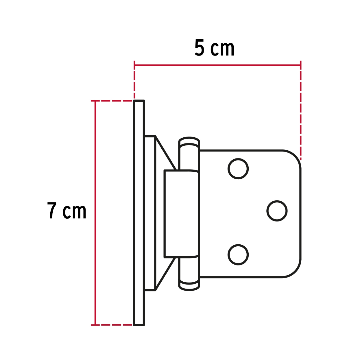 BISAGRA DE PARCHE CROMO MATE HERMEX 49207 - Imagen 4