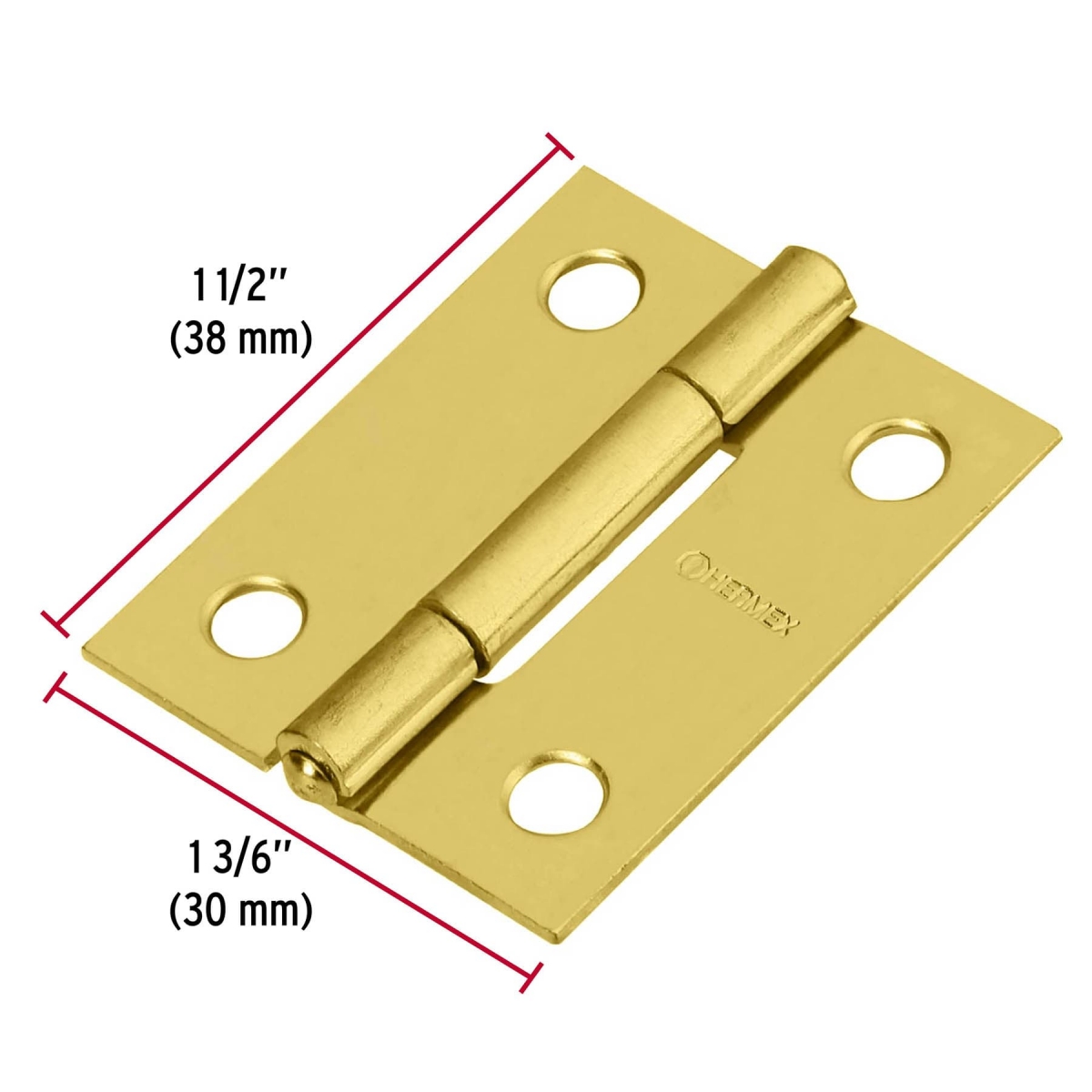 BISAGRA DE ACERO 1 1/2X1 3/16 HERMEX 43193 - Imagen 4