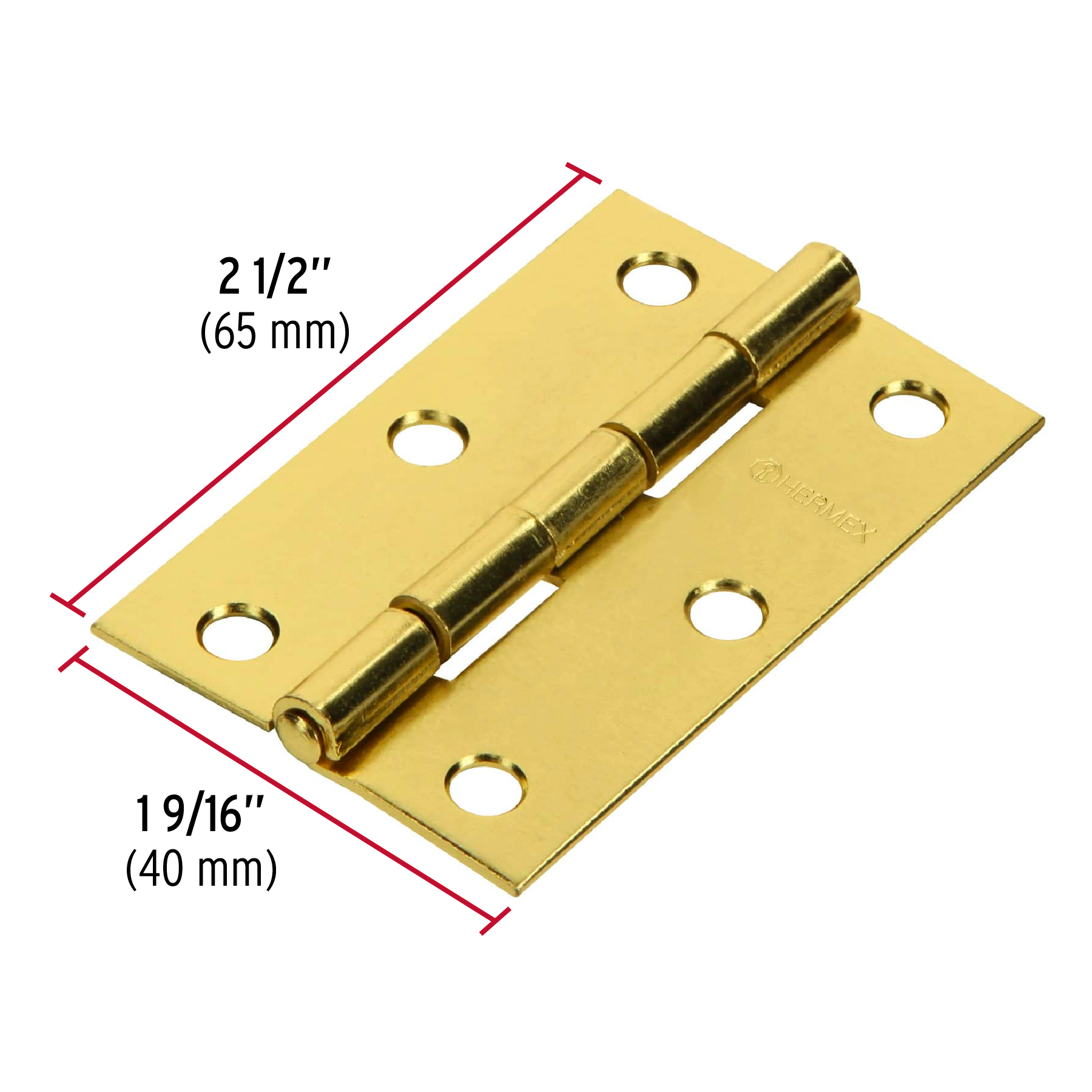 BISAGRA DE ACERO 2 1/2X 1 5/8 HERMEX 43195 - Imagen 4