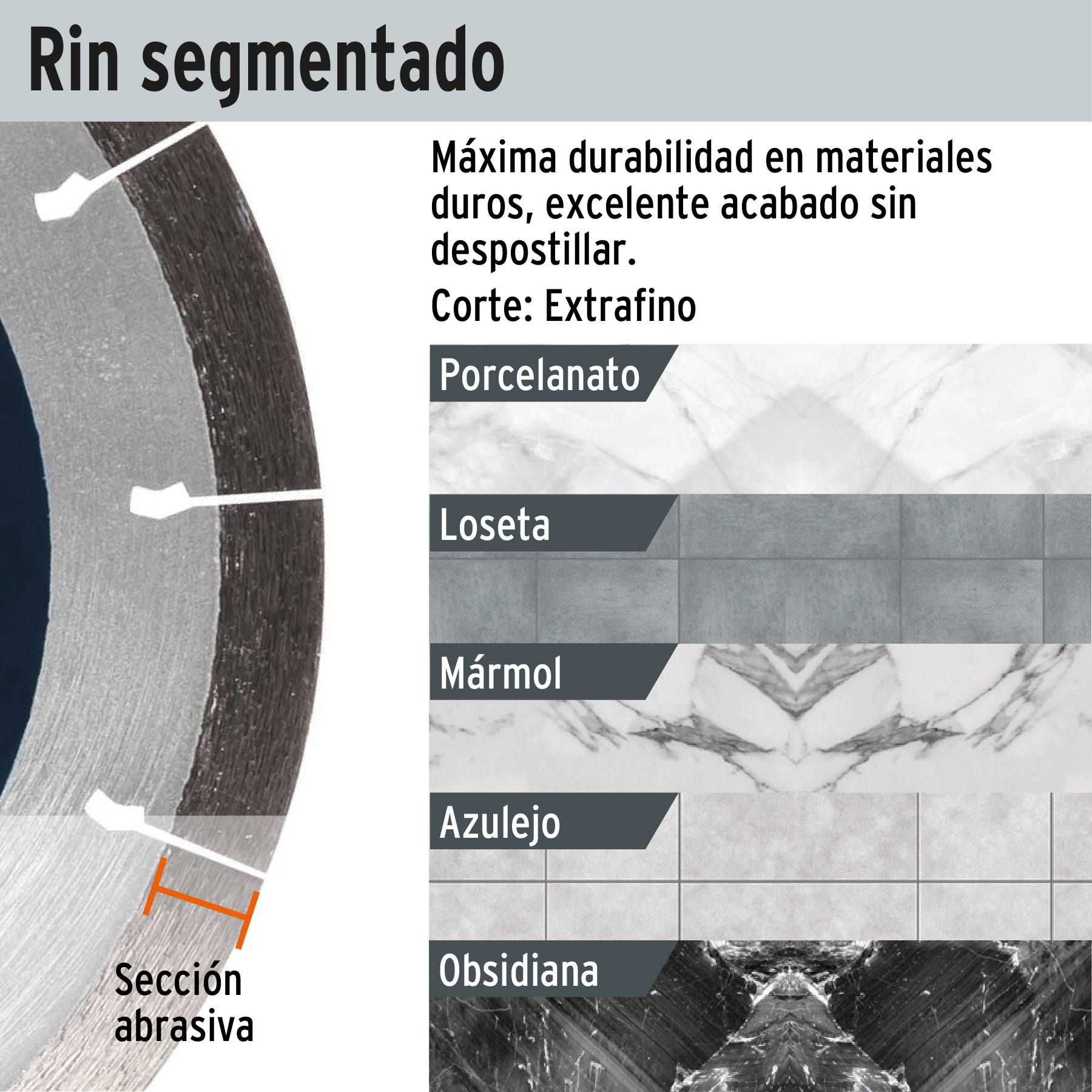 DISCO DE DIAMANTE CORTE PORCELANATO 4" TRUPER 15194 - Imagen 4