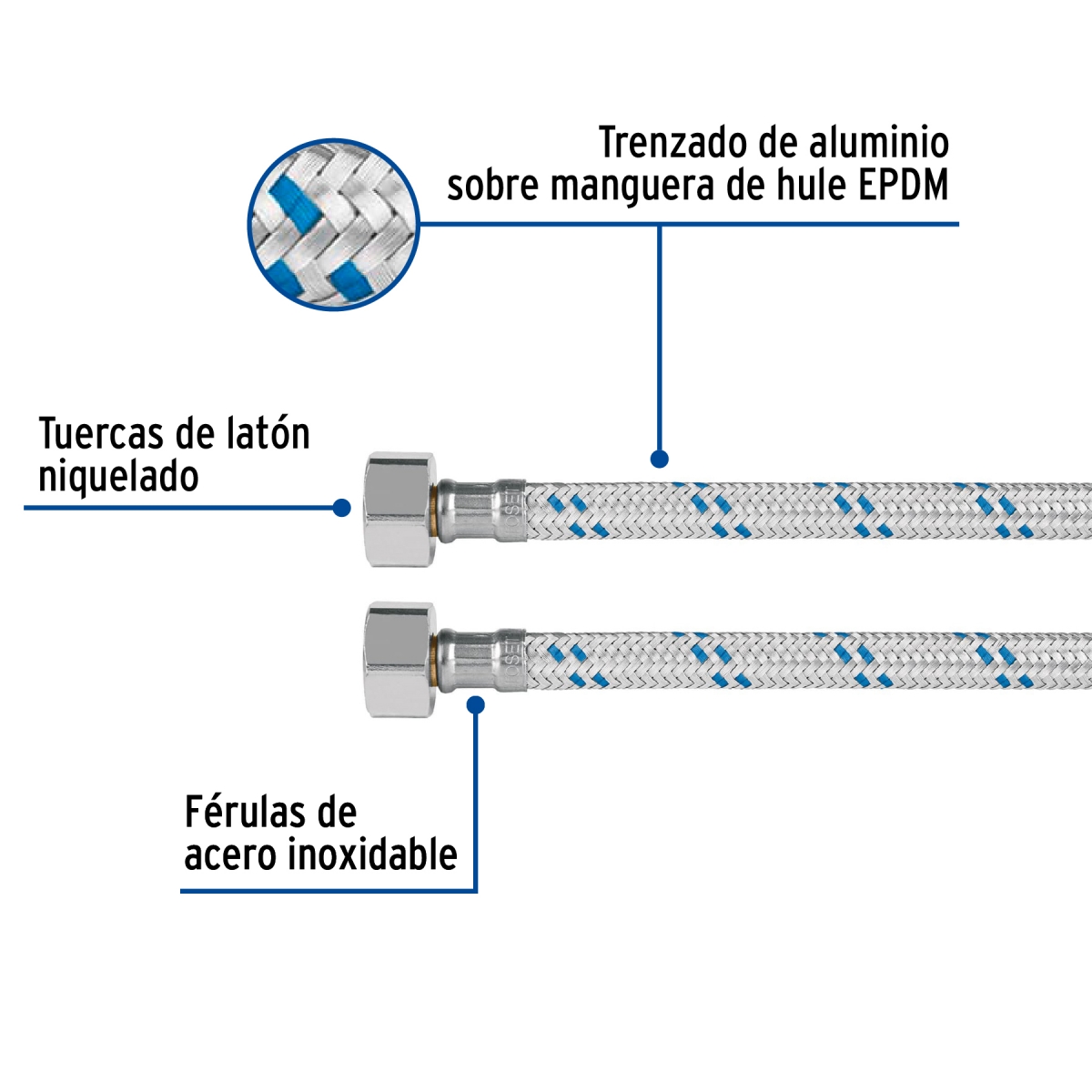 MANGUERA FREGADERO 55CM FOSET 49121 - Imagen 3
