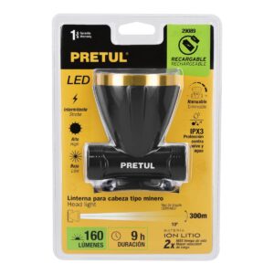 LINTERNA PARA CABEZA TIPO MINERO PRETUL 29089