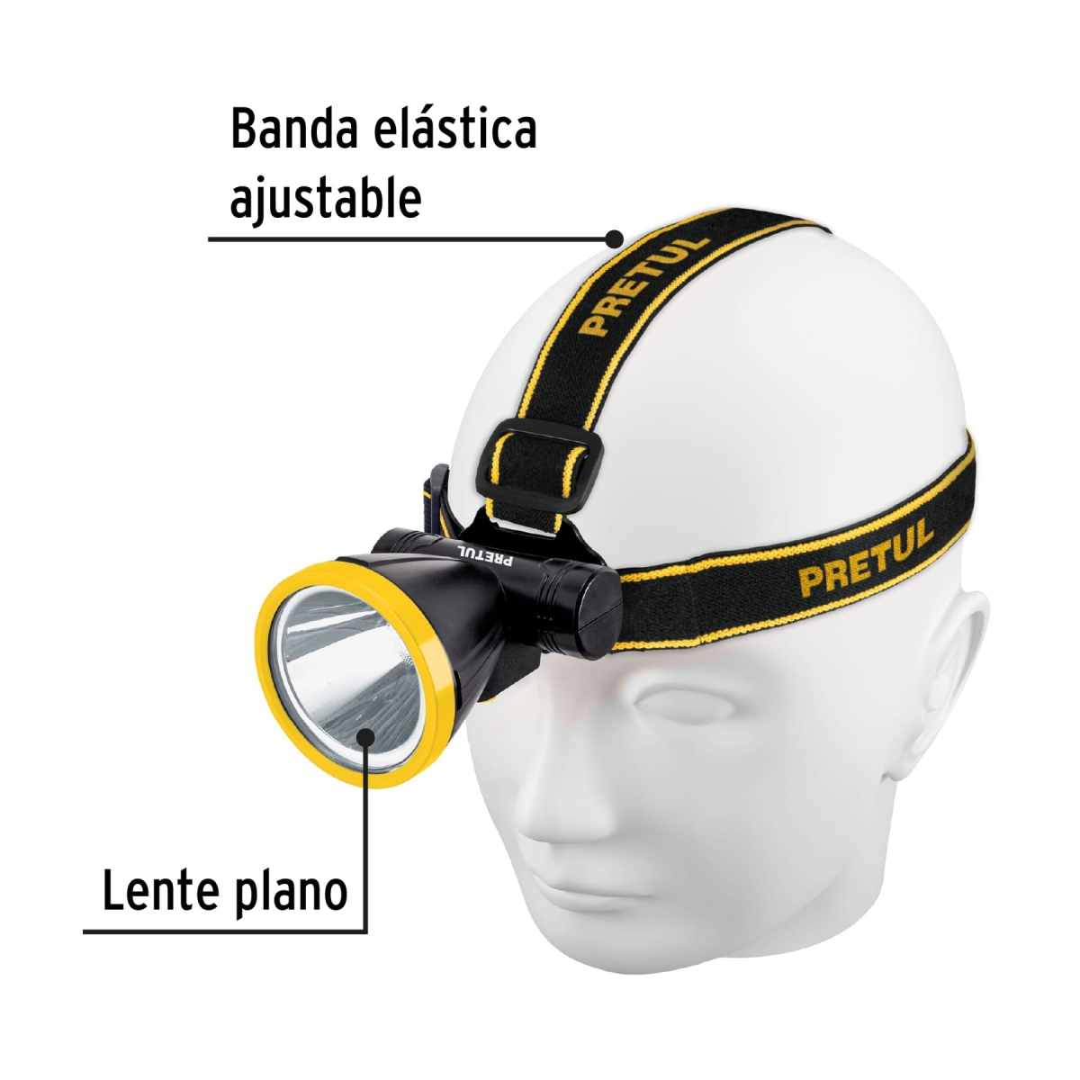 LINTERNA PARA CABEZA TIPO MINERO PRETUL 29089 - Imagen 3