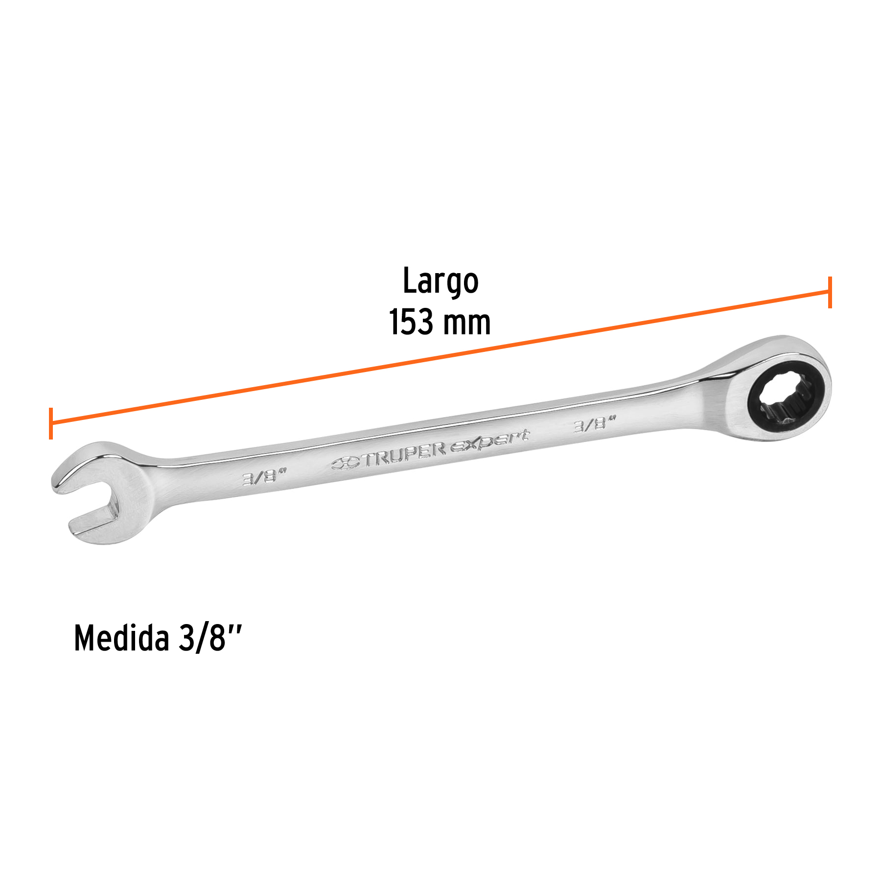 LLAVE COMBINADA CON MATRACA 3/8 TRUPER 15736 - Imagen 4