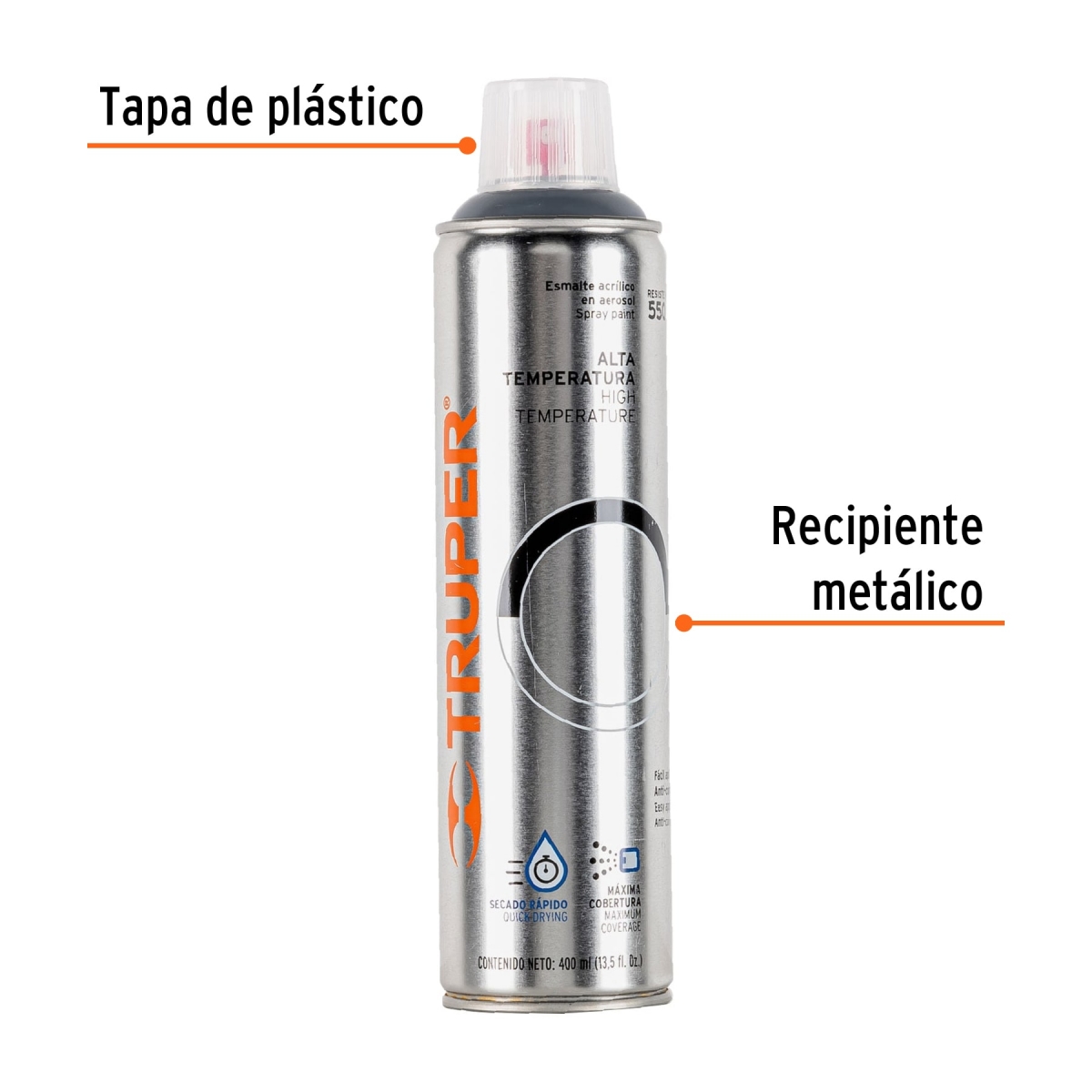 PINTURA EN AEROSOL ALUMINIO TRUPER 18071 - Imagen 2
