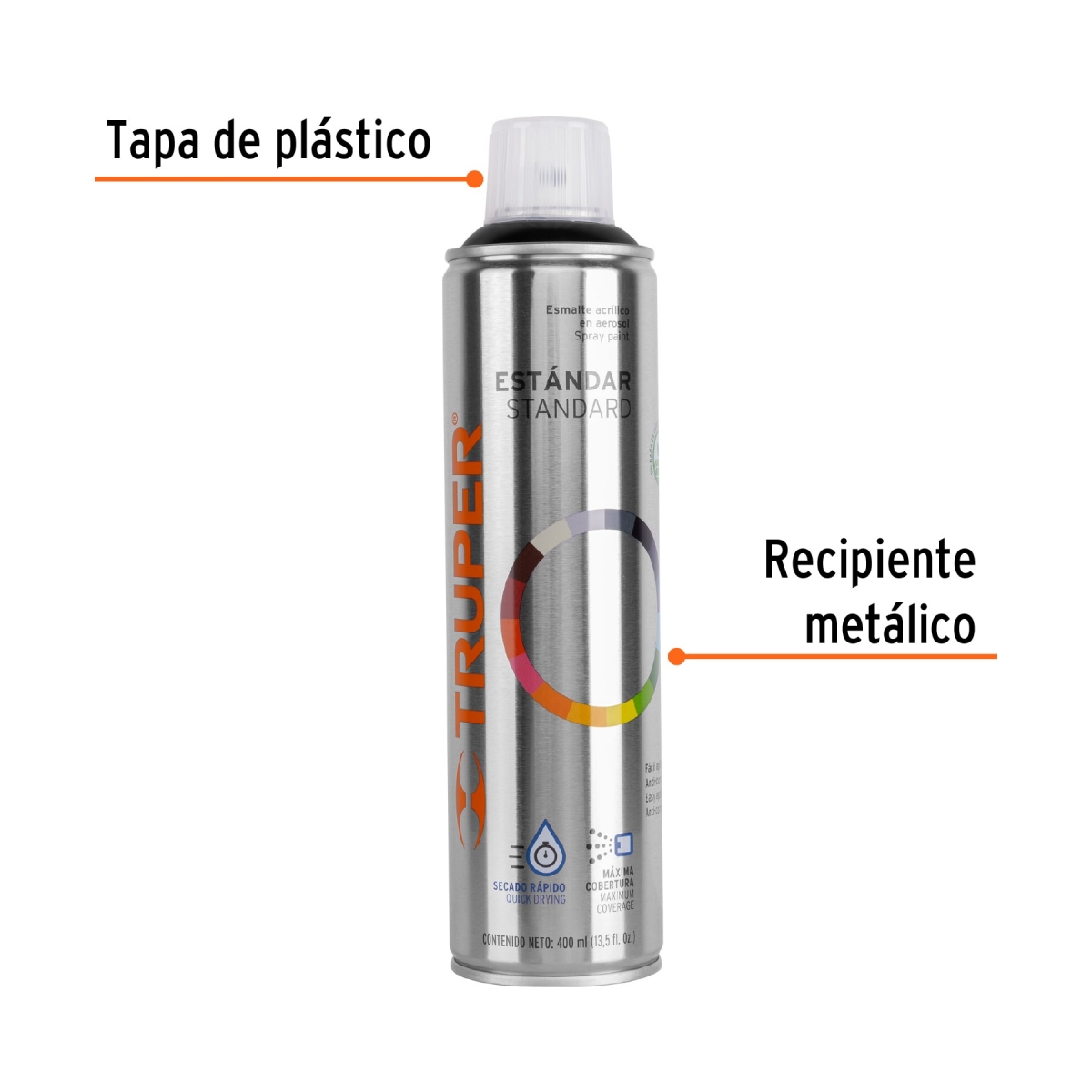 PINTURA EN AEROSOL NEGRO BRILLANTE TUPER 102807 - Imagen 2