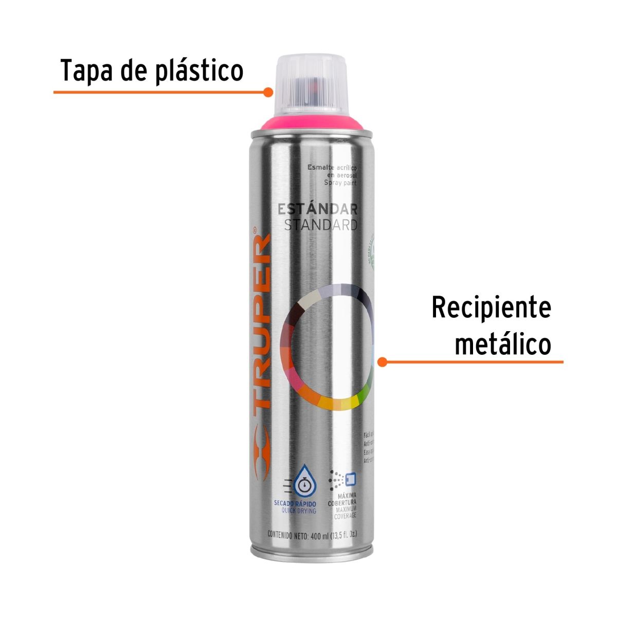 PINTURA EN AEROSOL ROSA MEXICANO TRUPER 12734 - Imagen 2
