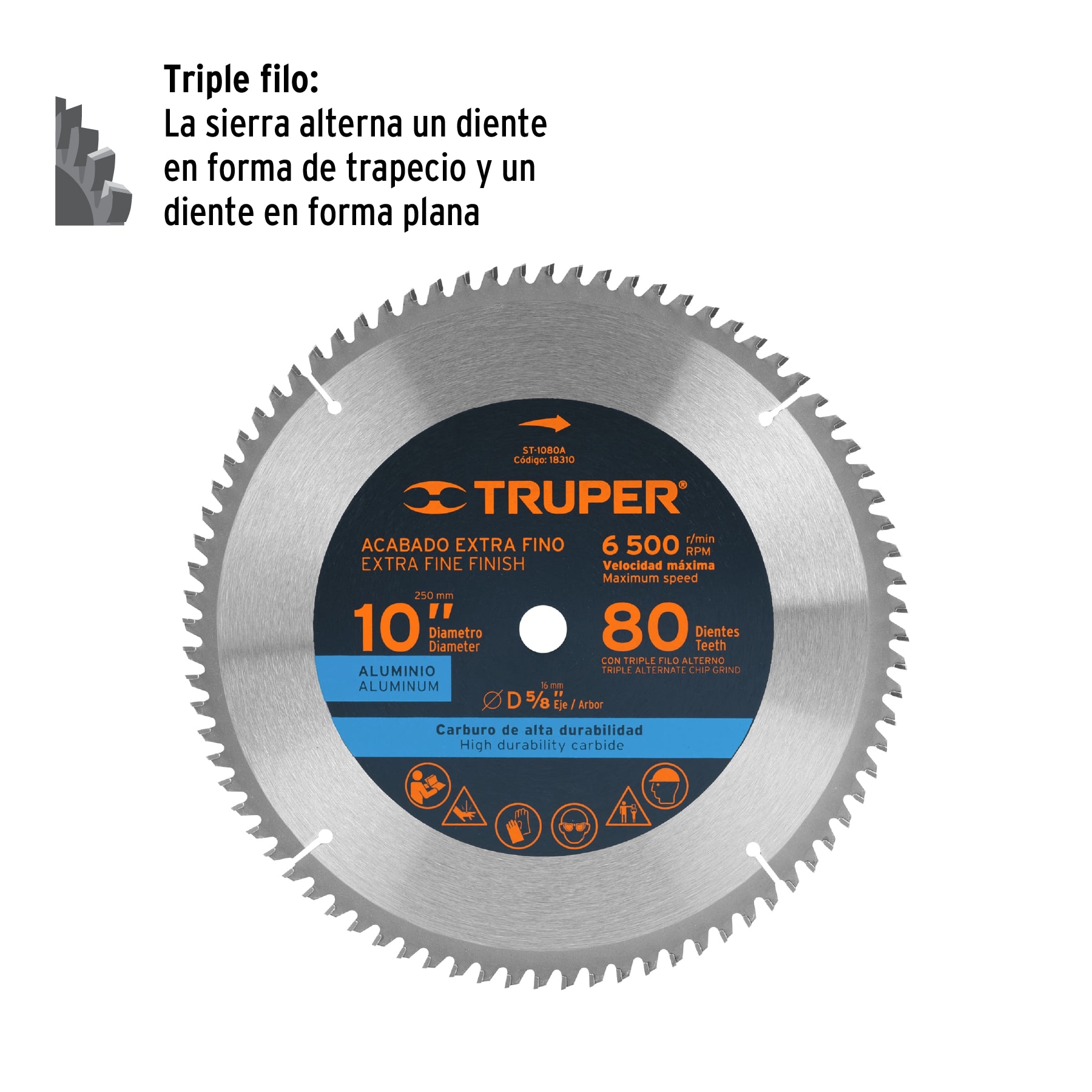 SIERRA CIRCULAR MADERA 10" (80 D) TRUPER 18310 - Imagen 3