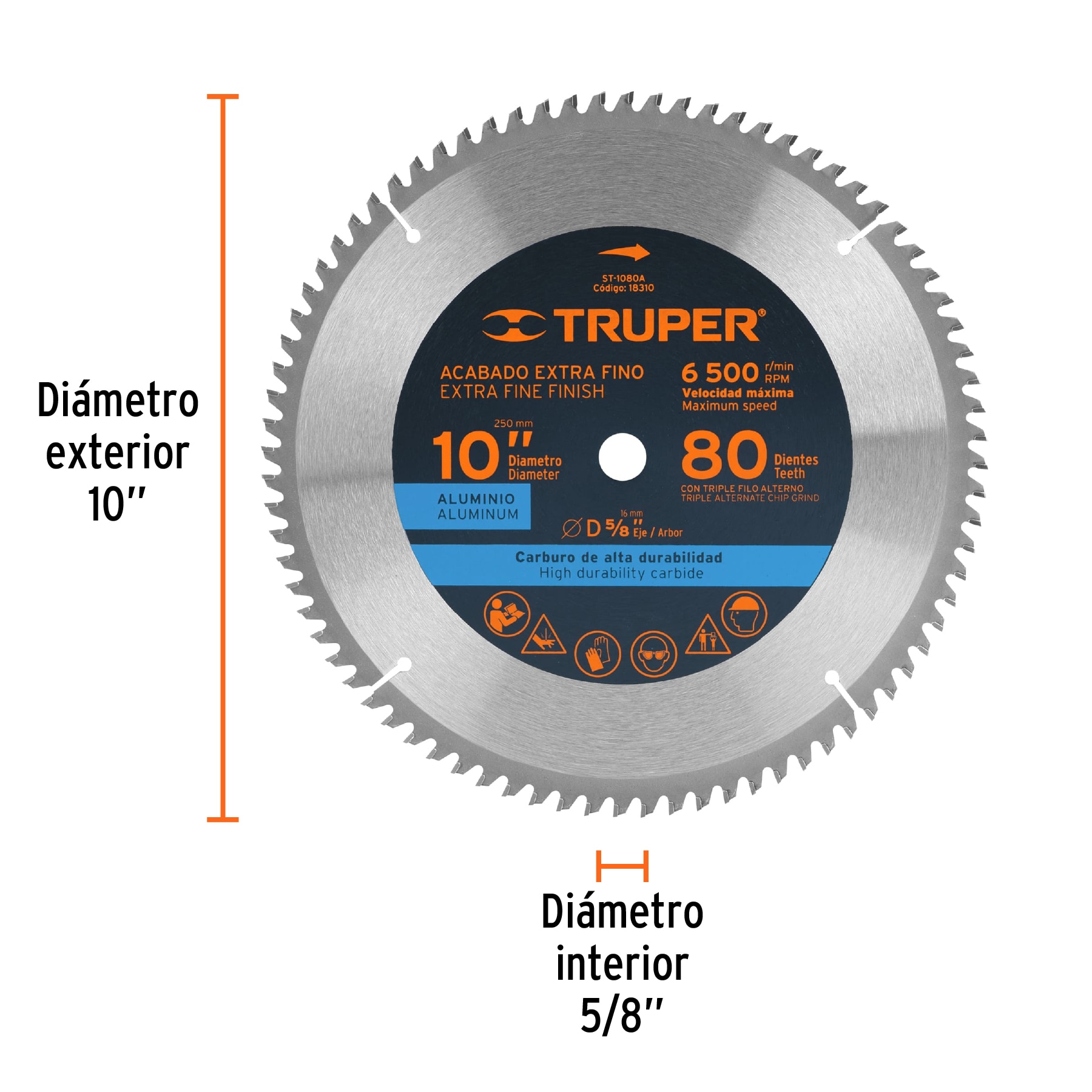 SIERRA CIRCULAR MADERA 10" (80 D) TRUPER 18310 - Imagen 4